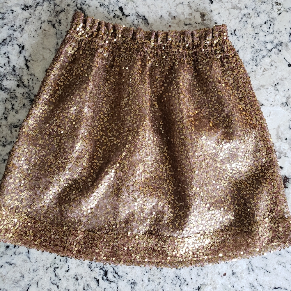 J.Crew Gold Sequined Skirt